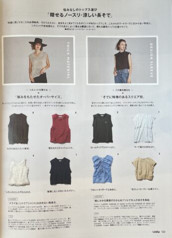 『GISELe』（ジゼル）掲載 1.トレコードのケープTシャツ （132ページ）